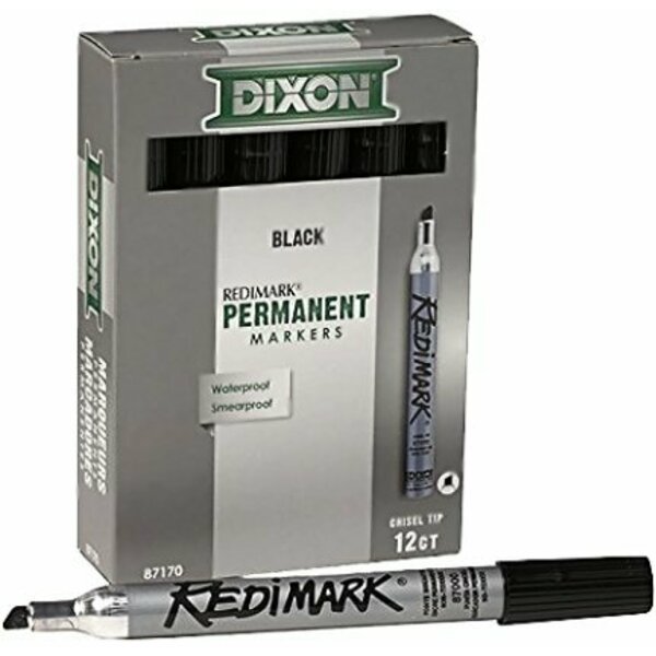 Dixon Ticonderoga Markers Black Redimark Felt 87170